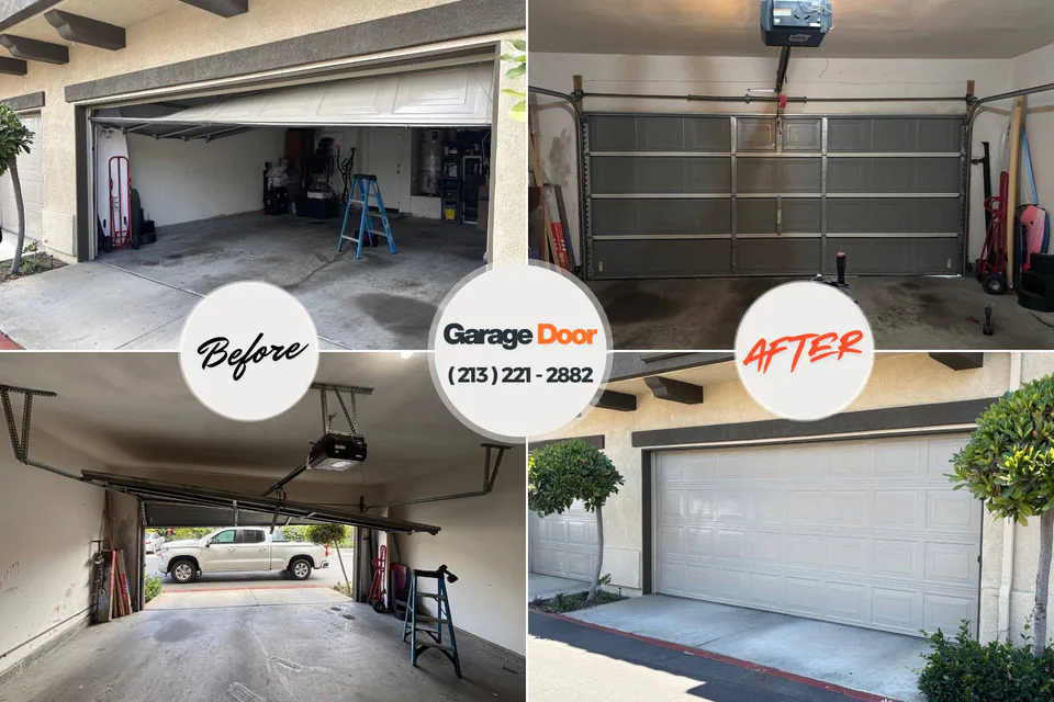 Before and after: garage door repair St. Bonifacius, MN